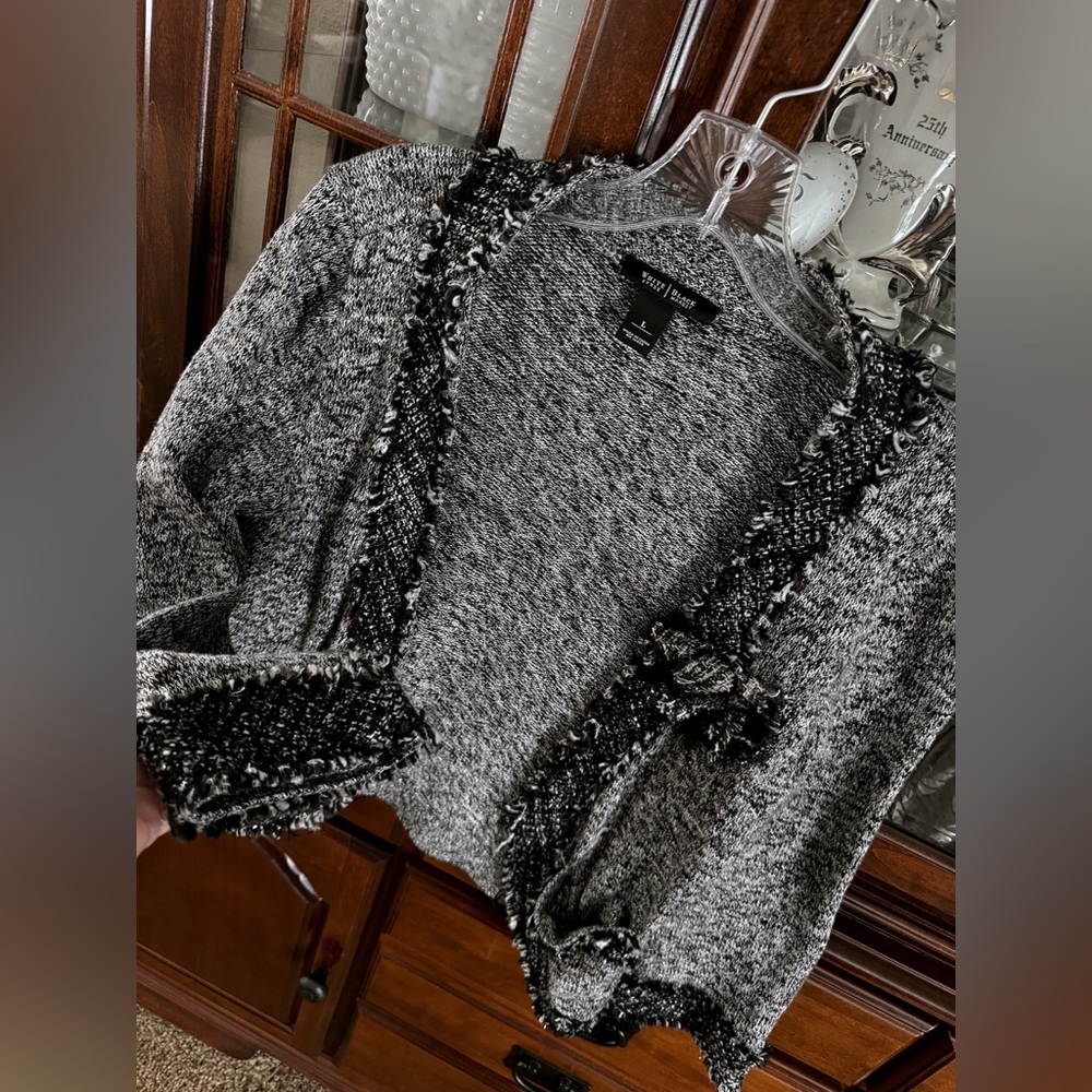 Chic Black & Gray blazer/Sweater by White House Black Market size large